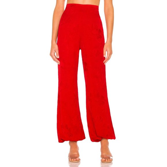 SILVIA TCHERASSI Angera Wide Leg Pants Rouge Red Small